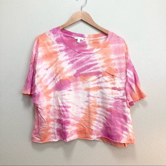 NEW! Abound Pink Tye Dye Cropped Tee S - Picture 6 of 7